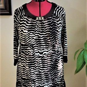 Dusak Designs Brown/Cream Striped Dress/Size XL/Style 4067ML